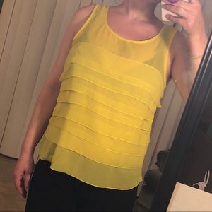 Ruffled yellow Forever 21 blouse size M